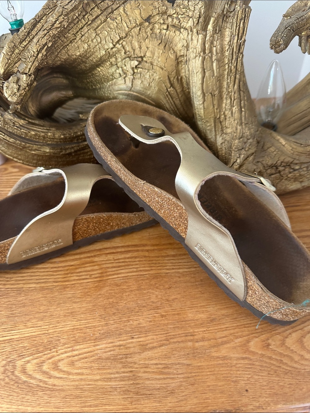 Birkenstock Women’s Metallic Gold Thong Sandals